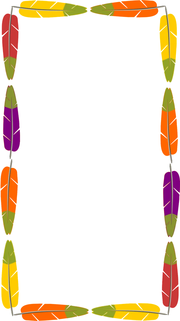 Frame Feathers Border Stickdatei – Natur