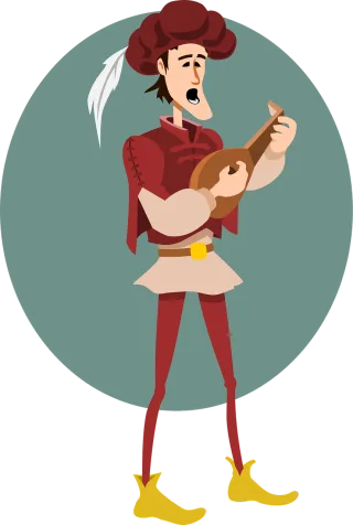 Troubadour Musician Ukulele Stickdatei