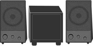 Stereo Speakers Bass Stickdatei