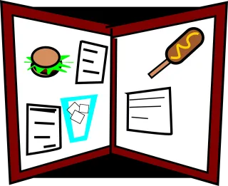 Menu Restaurant Ice cream parlor Stickdatei