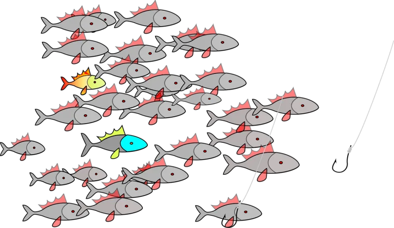 Fishing Fishes Swarm Stickdatei – Tiere