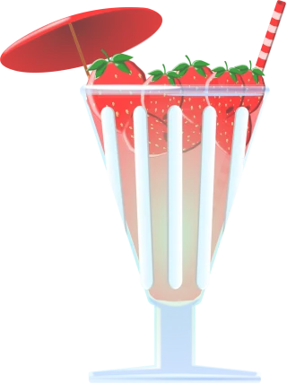 Punch Strawberries Ice cream Stickdatei