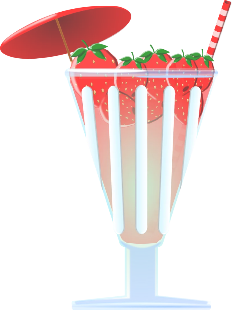 Punch Strawberries Ice cream Stickdatei – Essen & Trinken