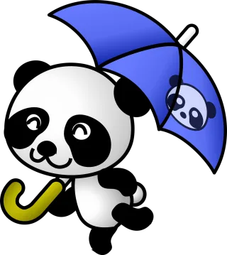 Panda Animal Rain Stickdatei