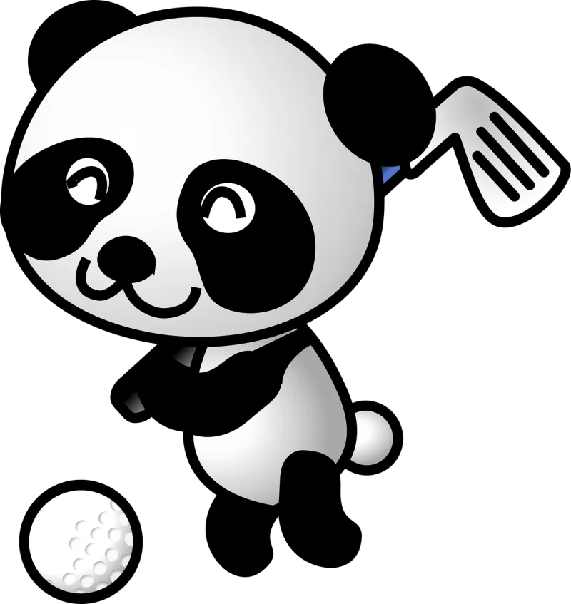 Panda Golf Animal Stickdatei – Sport