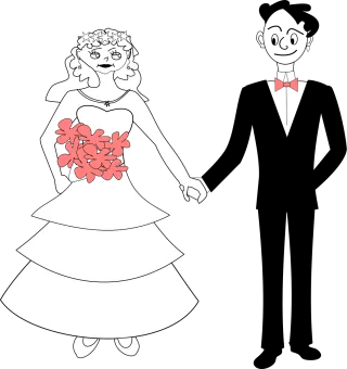 Wedding Bride Groom Stickdatei