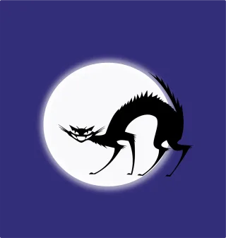 Black cat Halloween Nature Stickdatei