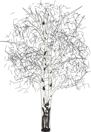 Birch Tree Plant Stickdatei