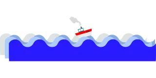 Sea condition Waves Boat Stickdatei – Fahrzeuge
