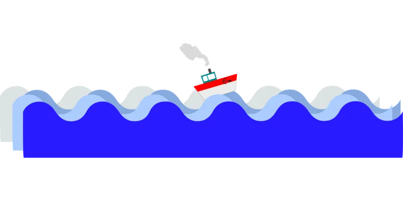 Sea condition Waves Boat Stickdatei – Fahrzeuge