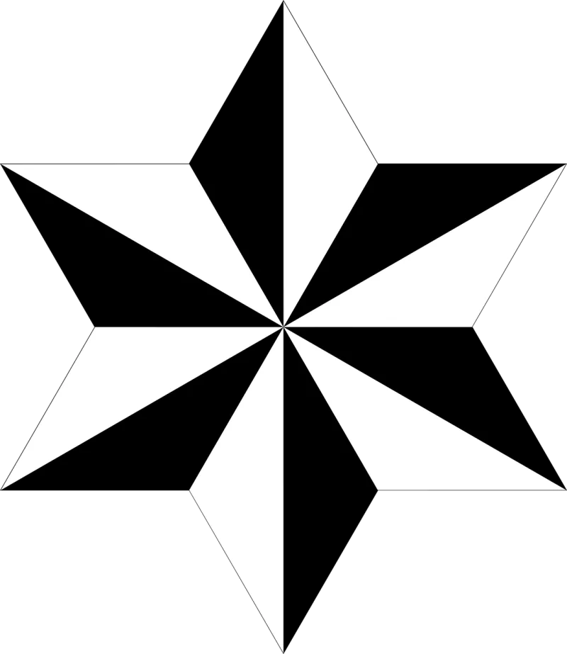 Hexagram Polygon Star Stickdatei – Natur