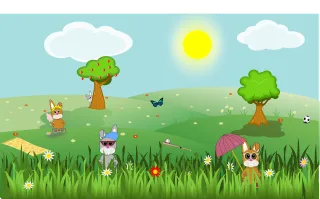 Spring Easter Landscape Stickdatei