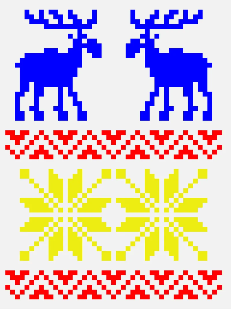 Elk Jacquard Pattern Stickdatei – Weihnachten