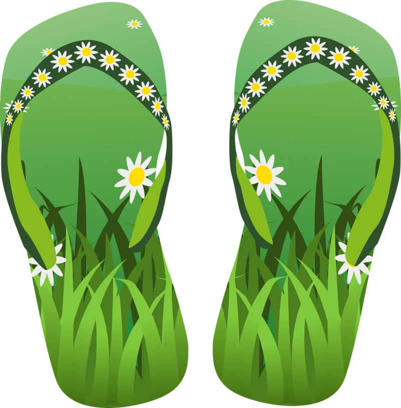 Bathing shoe Thongs Nature Stickdatei – Blumen