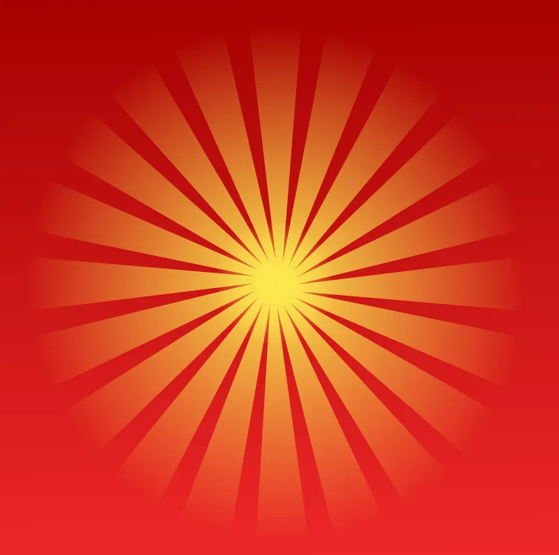 Sunburst Sunbeams Red Stickdatei – Natur