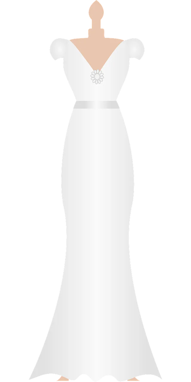 Wedding dress Bridal White Stickdatei – Herzen & Liebe