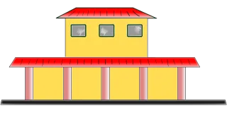 Train station Building House Stickdatei