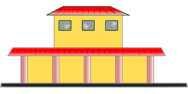 Train station Building House Stickdatei – Fahrzeuge