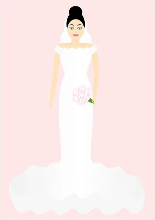 Bridal Bride Bouquet Stickdatei