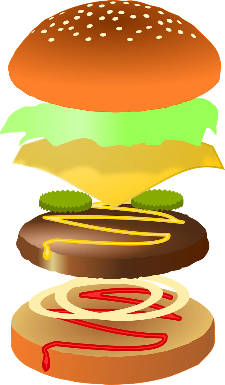 Hamburger Fast food Snack Stickdatei – Essen & Trinken