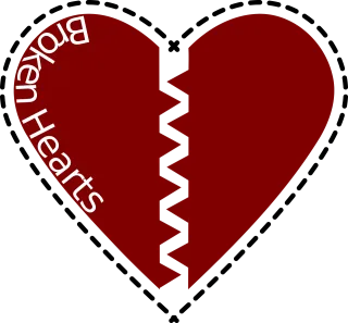 Broken Heart Red Stickdatei