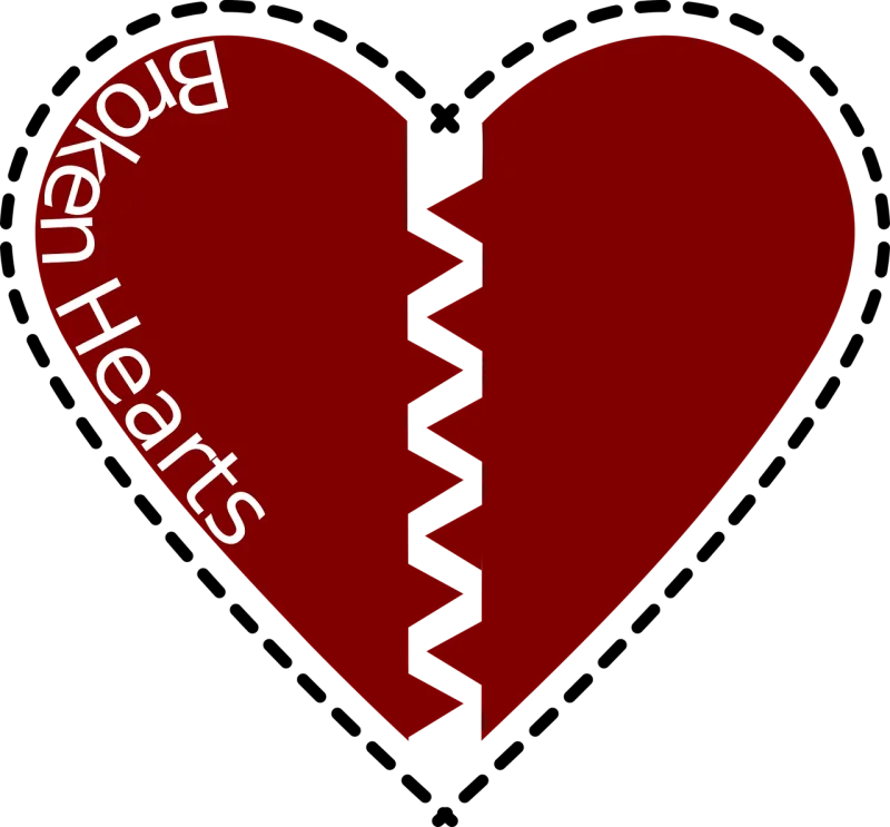 Broken Heart Red Stickdatei – Herzen & Liebe