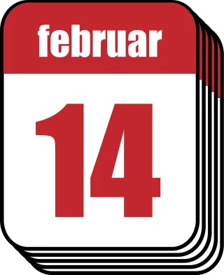 Calendar February Valentine Stickdatei