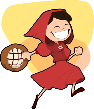 Little red riding hood Girl Running Stickdatei