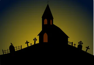 Mystery Landscape Church Stickdatei