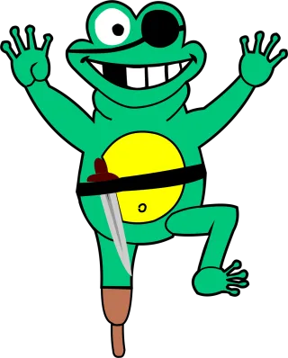 Frog Pirate Funny Stickdatei