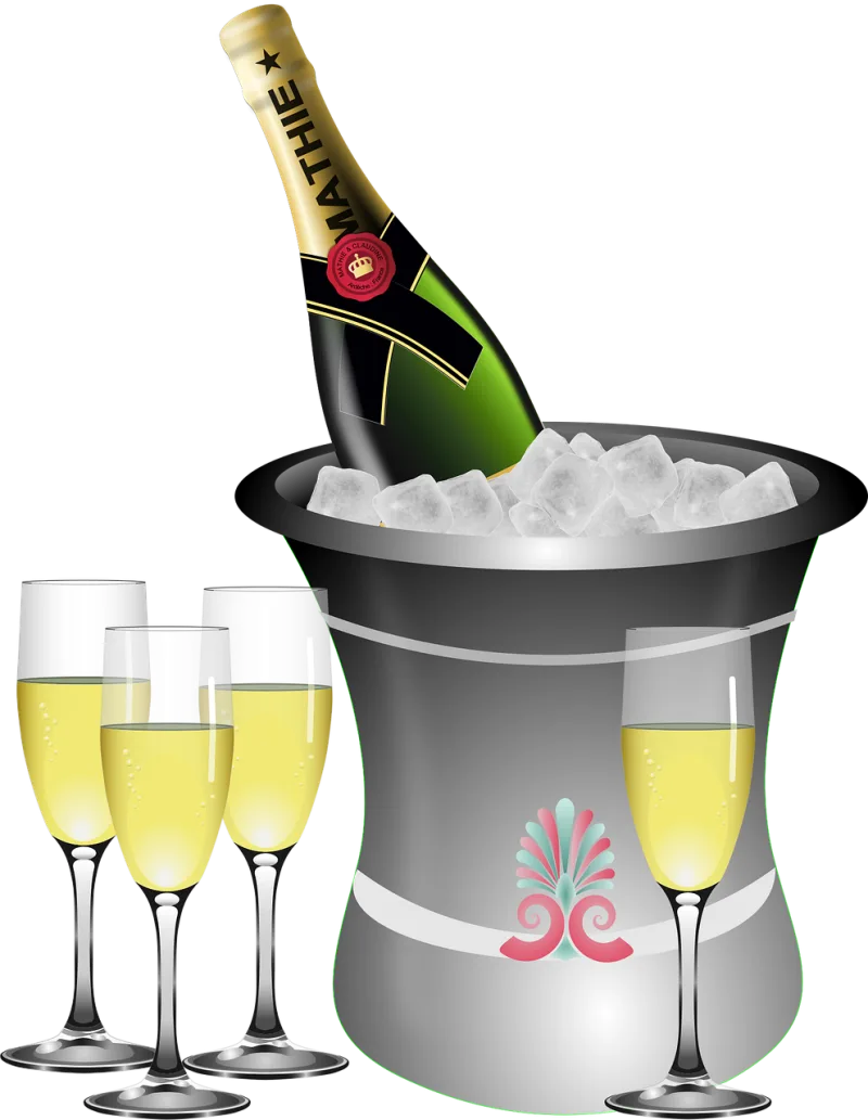 Anniversary Sparkling wine Bottle Stickdatei – Herzen & Liebe