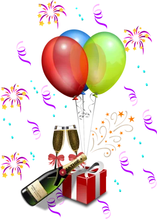 Anniversary Balloons Bottle Stickdatei