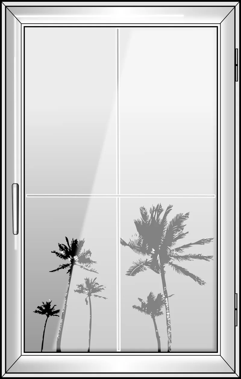 Window Glass Mirroring Stickdatei – Natur