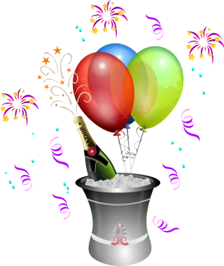 Anniversary Balloons Bottle Stickdatei
