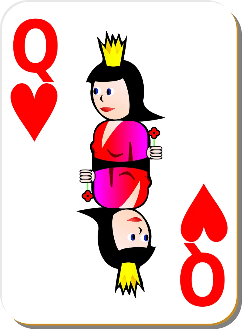Cards Queen Playing card Stickdatei – Herzen & Liebe