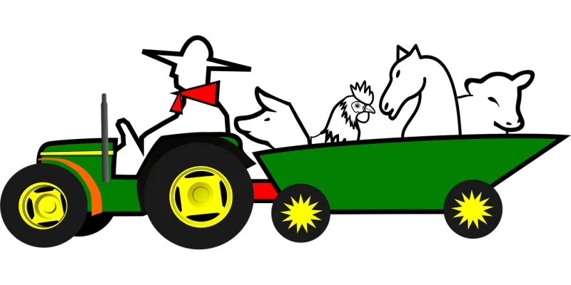Farmer Animals Car Stickdatei – Fahrzeuge