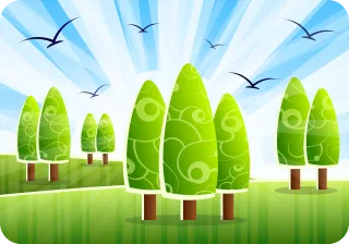 Landscape Trees Sky Stickdatei