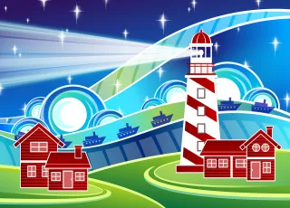 Lighthouse Abstract Nature Stickdatei
