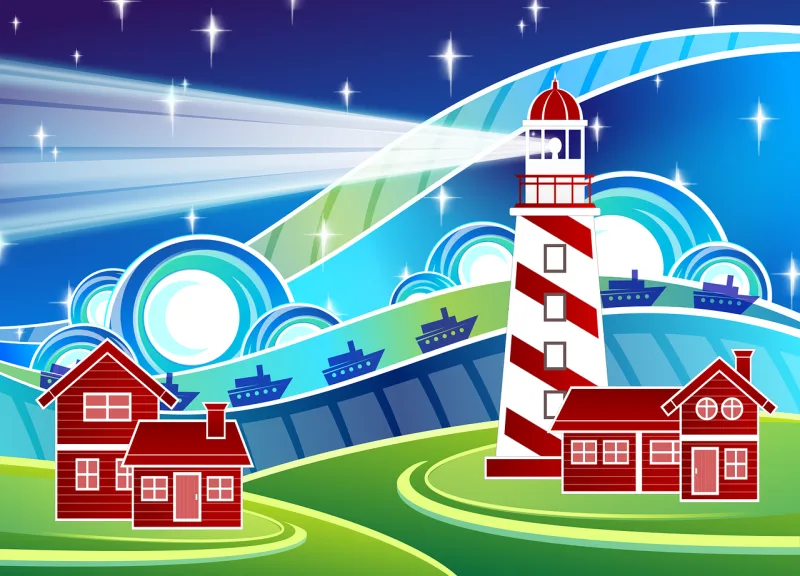 Lighthouse Abstract Nature Stickdatei – Fahrzeuge