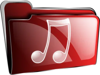 Folder Music Red Stickdatei