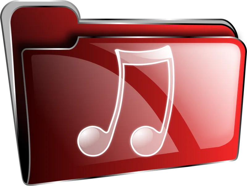 Folder Music Red Stickdatei – Musik