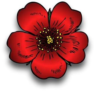 Plant Red Rosa Stickdatei