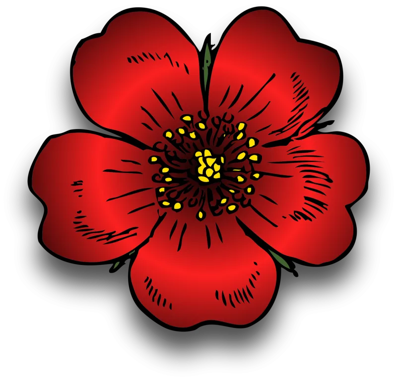 Plant Red Rosa Stickdatei – Blumen