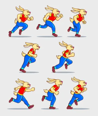 Rabbit Cartoon Game Stickdatei
