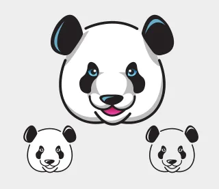 Panda Animal Mammal Stickdatei
