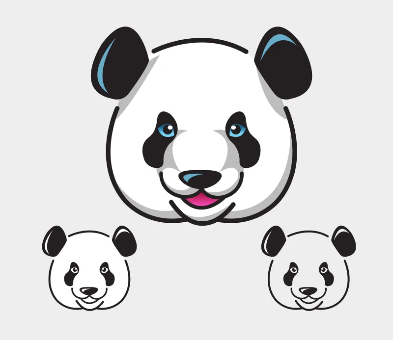 Panda Animal Mammal Stickdatei – Tiere
