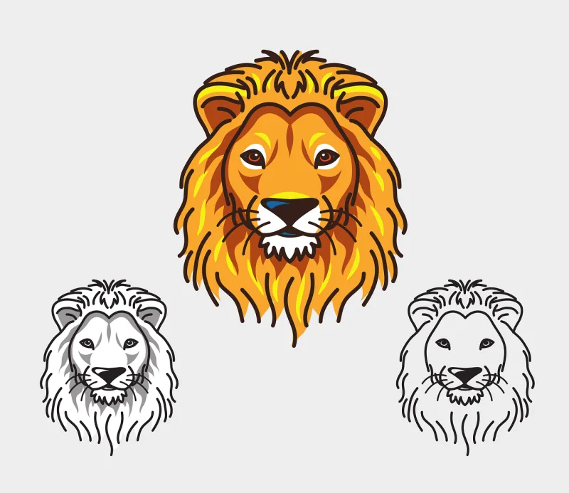 Lion Head Nature Stickdatei – Tiere