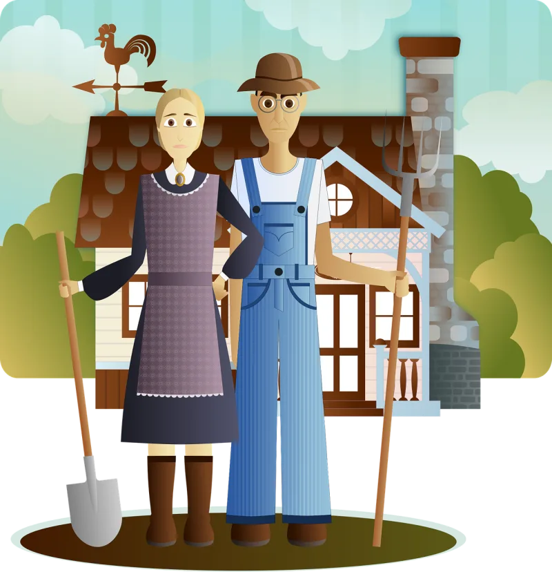 Man Woman Farmer Stickdatei – Herzen & Liebe