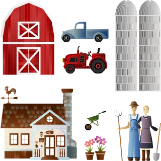 Barn Beautiful flowers Flowers Stickdatei