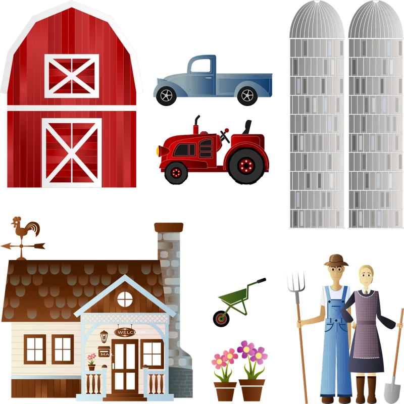 Barn Beautiful flowers Flowers Stickdatei – Fahrzeuge